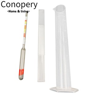  Conopery Tỷ trọng kế ba thang đo 3 cái xi lanh nhựa 250 ml với túi lưu trữ đồng hồ đo độ cồn bia bộ bình thử nghiệm bền tỷ trọng kế rượu bia rượu bia mead 