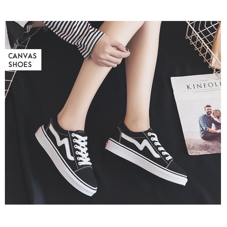 Giày Thể Thao Vải Canvas Màu Đen Phong Cách Hàn Quốc Thời Trang Xuân Hè 2023