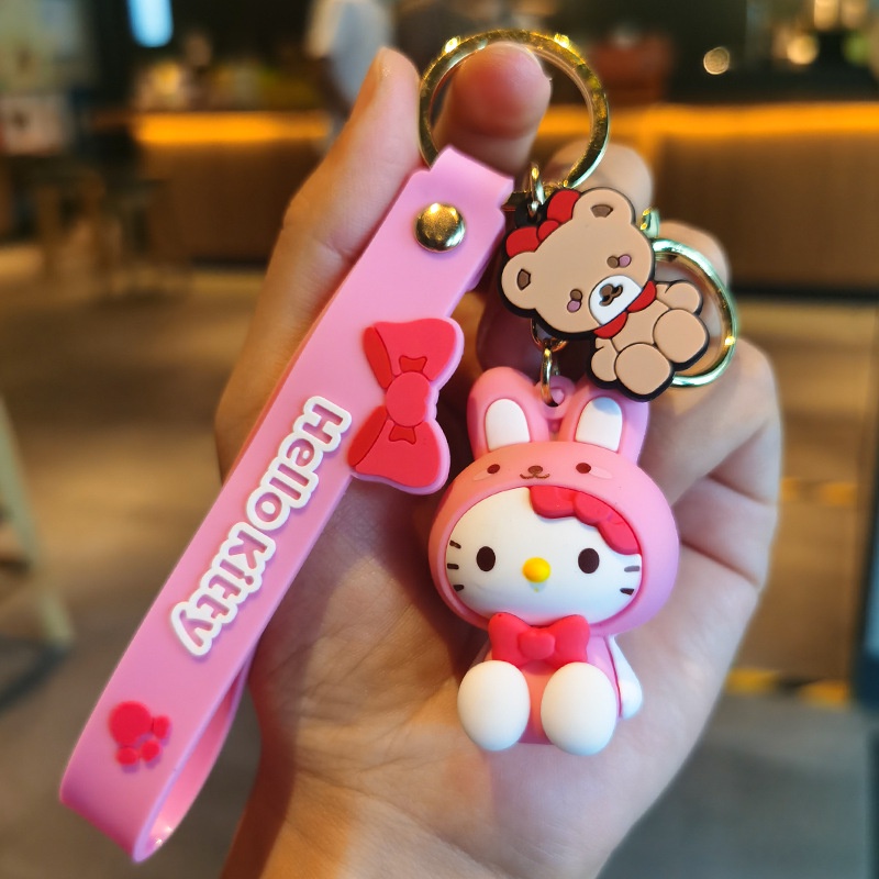 Mặt dây chuyền hoạt hình dễ thương sanrio kuromi keychain doll chain couple gift đồ trang trí xe hơi mặt dây chuyền cặp đôi