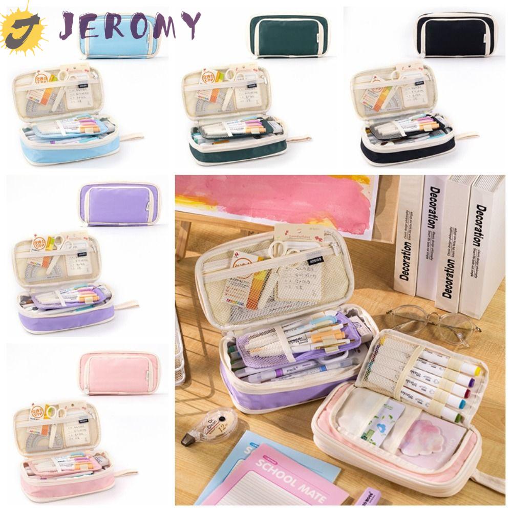 Túi đựng bút chì jeromy, máy tính để bàn túi đựng văn phòng phẩm dung tích lớn, giá đỡ bút chì cầm tay túi đựng đồ văn phòng phẩm