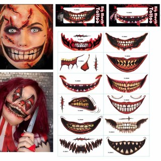 Halloween không thấm nước hình xăm tạm thời dán trang trí vết thương kinh dị máu sticker