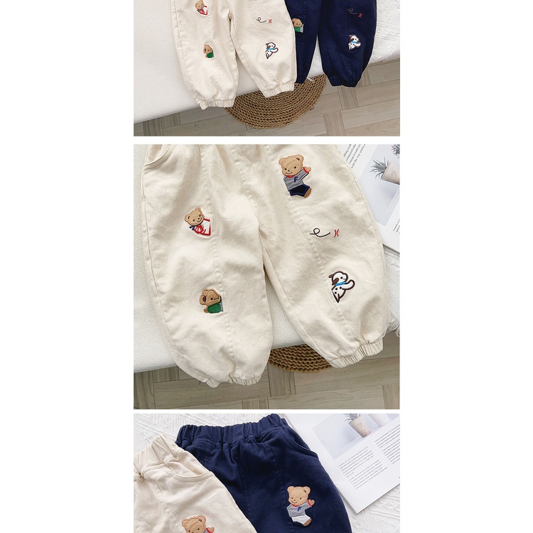 Mới Quần Dài Thêu Họa Tiết Phong Cách Thời Trang Cho Bé Trai