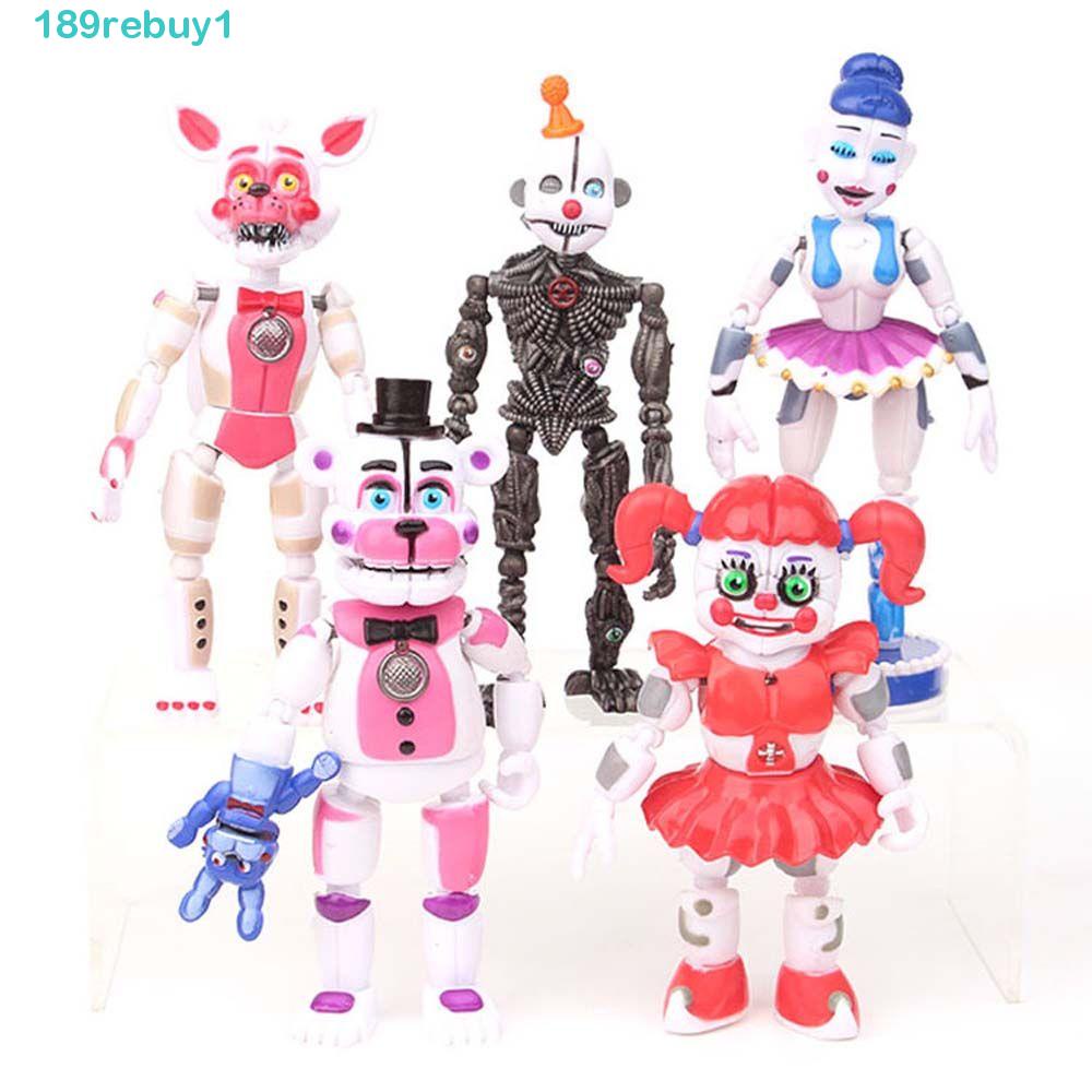 Rebuy1 năm đêm tại freddy's fnaf nightmare sister vị trí funtime 5 cái / bộ đồ trang trí ô tô hình đồ chơi chica bonnie freddy bear mô hình sưu tầm