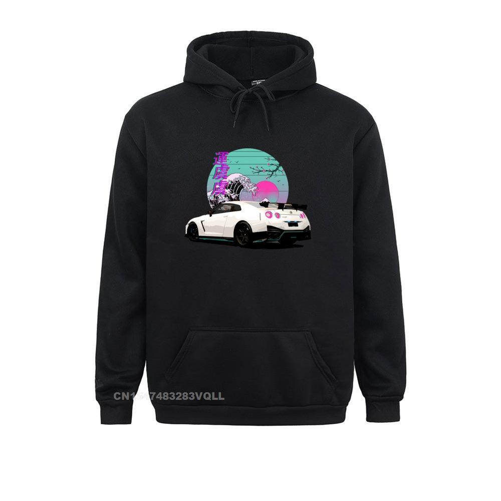 R35 skyline gtr vaporwave jdm nam dài tay áo khoác chui đầu có mũ trẻ trung được cá nhân hóa