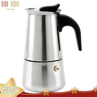 Moka coffee pot espresso latte percolator stove máy pha cà phê espresso pot máy pha cà phê ý 100ml thép không gỉ