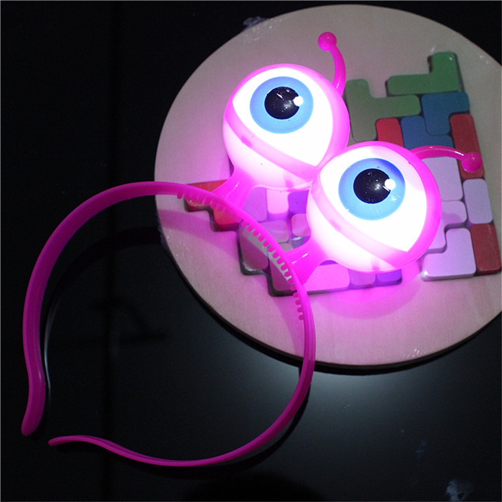 Lấp Lánh Nhãn Cầu Đầu Đảng Khiêu Vũ Halloween Mũ Đạo Cụ Phát Sáng Đôi Mắt To Ngoài Hành Tinh Led Đầu Bán