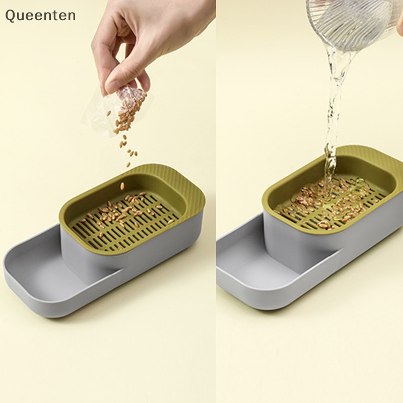 Queenten thiết kế phân cấp cho mèo cốc trồng cỏ cho mèo bát thức ăn cho mèo không cần đất trồng trọt catnip hộp đựng hạt giống khay nảy mầm qt