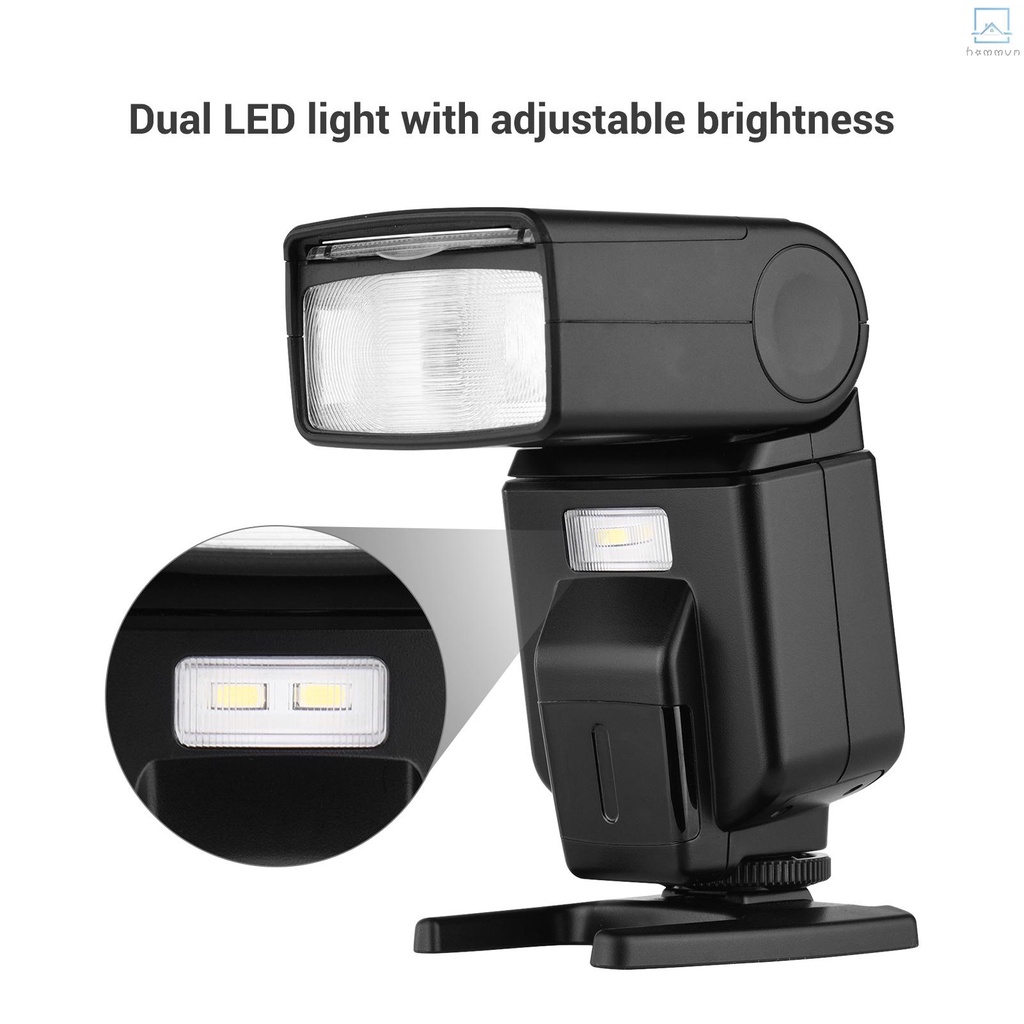 Andoer universal flash speedlite gn40 đèn led có thể điều chỉnh đèn flash on-camera có giá đỡ thay thế cho máy ảnh dslr olympus pentax #homm