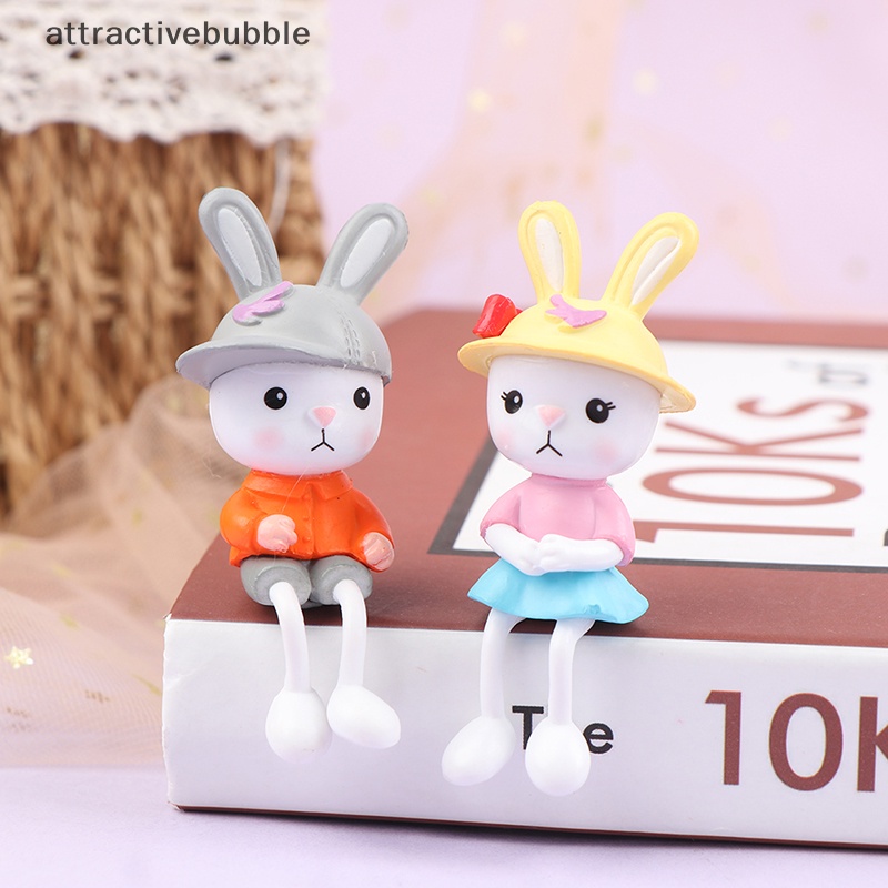 Atvn nhựa dễ thương chân dài thỏ trang trí cảnh quan thu nhỏ tượng nhỏ trang trí nội thất martijn