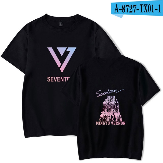 Áo Thun Tay Ngắn In Hình Nhóm Nhạc seventeen Thời Trang Mùa Hè Cho Tuổi teen