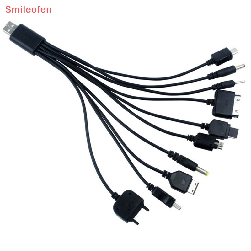 [smileofen] Bộ sạc cáp đa pin cáp chuyển đổi usb dây dữ liệu 10 trong 1 cáp truyền dữ liệu usb phổ thông mới