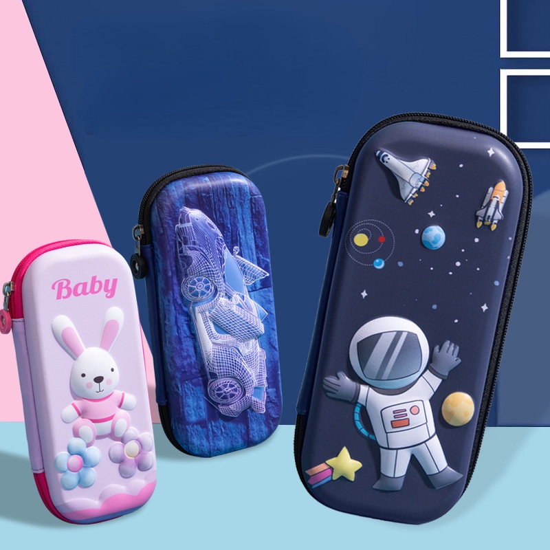 Hộp đựng bút chì cho trẻ em cô gái unicorn 3d hộp văn phòng phẩm học sinh tiểu học hộp bút chì túi văn phòng phẩm