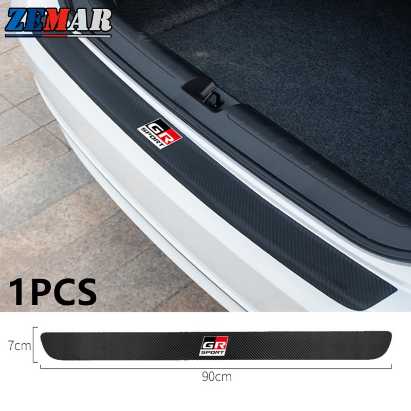 1 Miếng Dán Sợi Carbon Trang Trí Cốp Xe Hơi Thể Thao Toyota GR Sport Avanza Rush Kijiang Innova Calya Razie Yaris Wish Corolla Cross