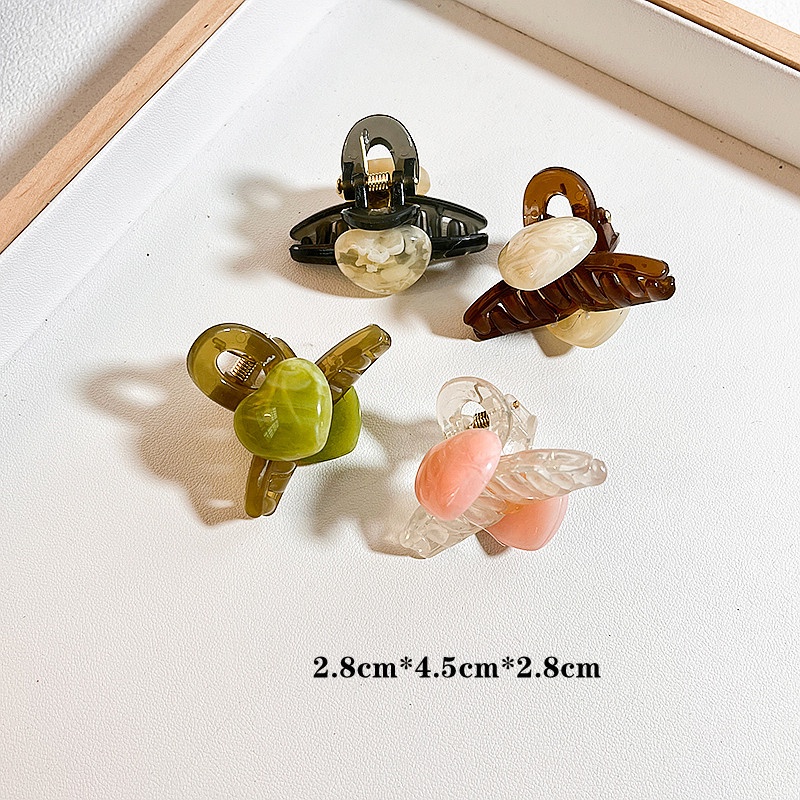 Kẹp Tóc Acrylic Nhỏ Nhắn Hình Trái Tim Dễ Thương Cho Nữ
