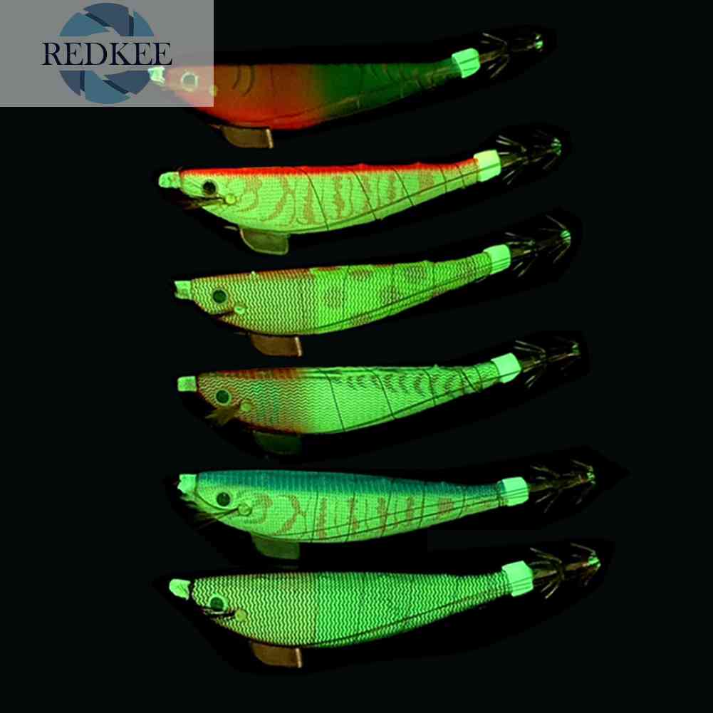 Mồi Câu Cá Giả Hình Tôm Bằng Gỗ Phát Quang Kích Thước 100mm 12g