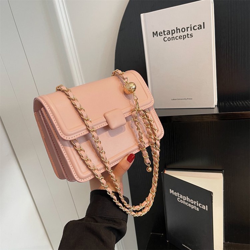 Túi Đeo Vai Hình Vuông Cỡ Nhỏ Màu macaron Màu Trơn Đơn Giản Thời Trang Cho Nữ