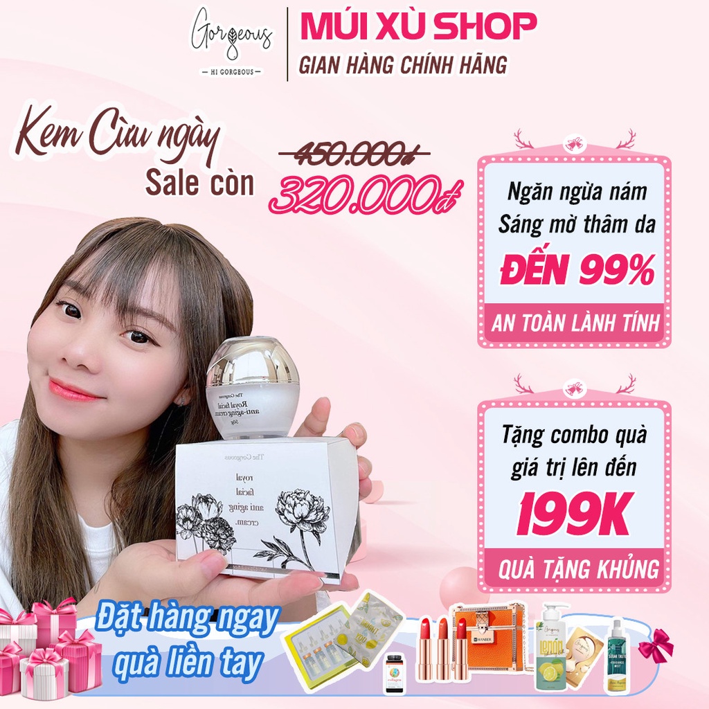 Kem Cừu Ngày Múi Xù Gorgeous chính hãng, Giúp dưỡng ẩm, Chống lão hóa, Làm trắng da, Căng mịn, Mờ nám - Hộp 50g