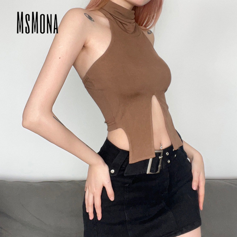 Áo tank Top Cổ Cao Màu Trơn Thời Trang 2023 Quyến Rũ Cho Nữ