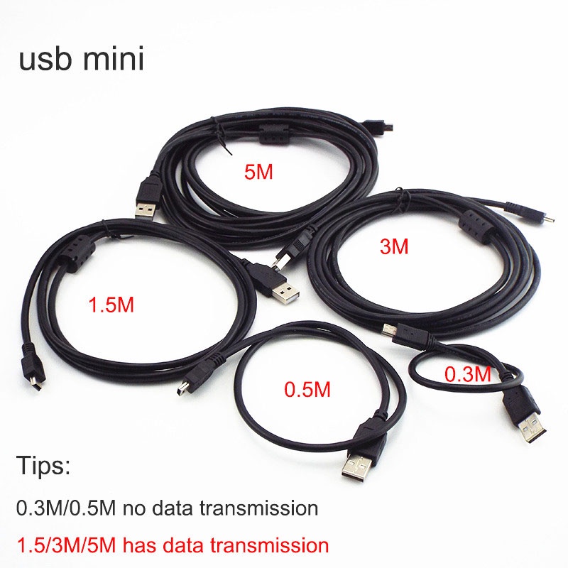 Dây Cáp Sạc 0.3M 5M Chuyển Đổi Đầu Usb Sang Mini 5P Usb Cho Xe Hơi / Máy Ảnh Kỹ Thuật Số Dvr vnk3