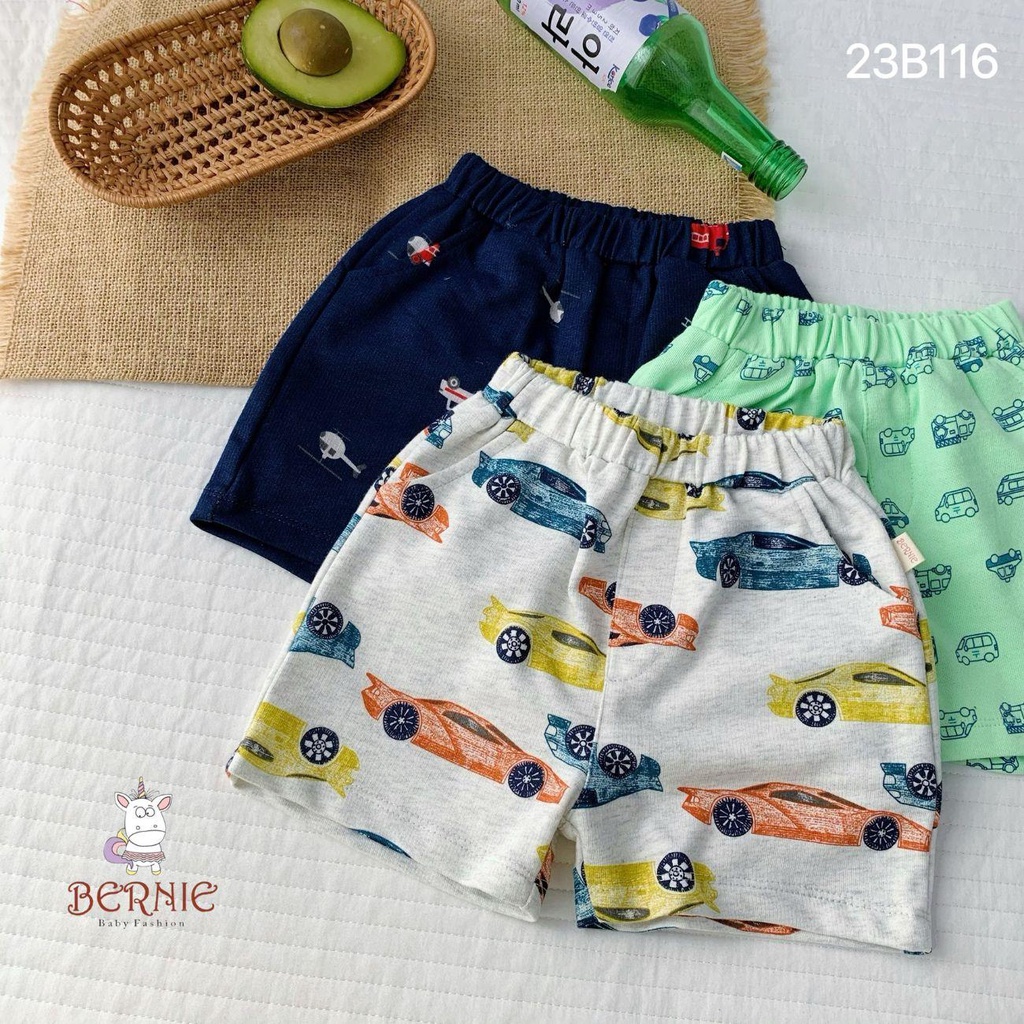 Set đồ bộ đi chơi cho bé trai hàn quốc ô tô áo thun và quần thun nỉ cho bé 1 đến 6 tuổi Shushibaby