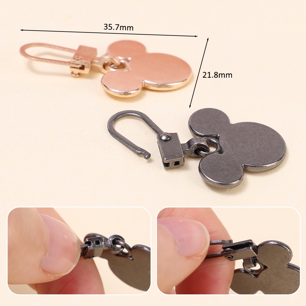 Phụ Kiện Khóa Kéo Có Thể Tháo Rời Bằng Kim Loại Hình Chuột Mickey Dùng Thay Thế Diy