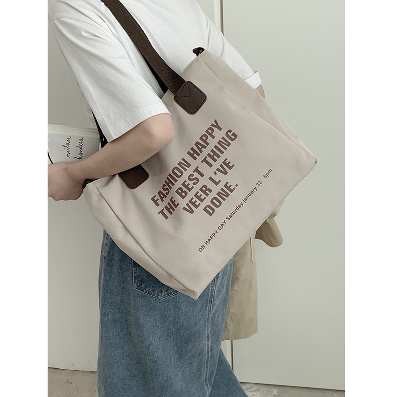 Túi Xách Canvas Cỡ Lớn Thiết Kế Đơn Giản Thời Trang