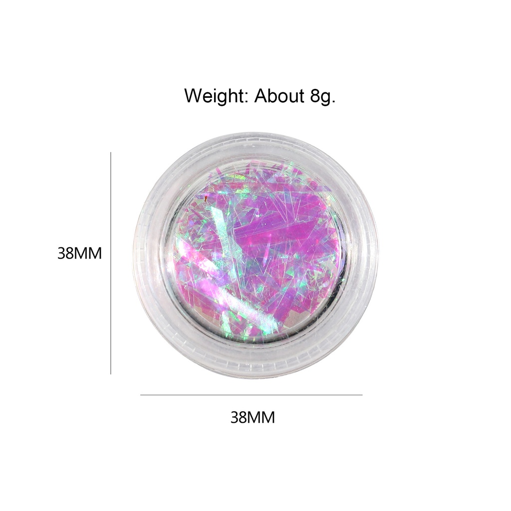 Miếng Dán Trang Trí Móng Tay Bằng Giấy Kính Lấp Lánh Nhiều Màu Sắc