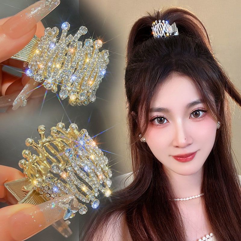 Kẹp Tóc Đính Đá Hình Vương Miện Phong Cách Thời Trang Nhật Hàn