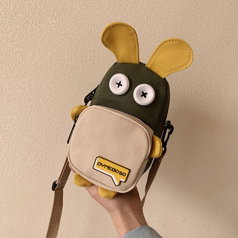 Túi Đeo Chéo Vải Canvas Họa Tiết Hoạt Hình Vui Nhộn Thời Trang 2023 Cho Nữ FT5038