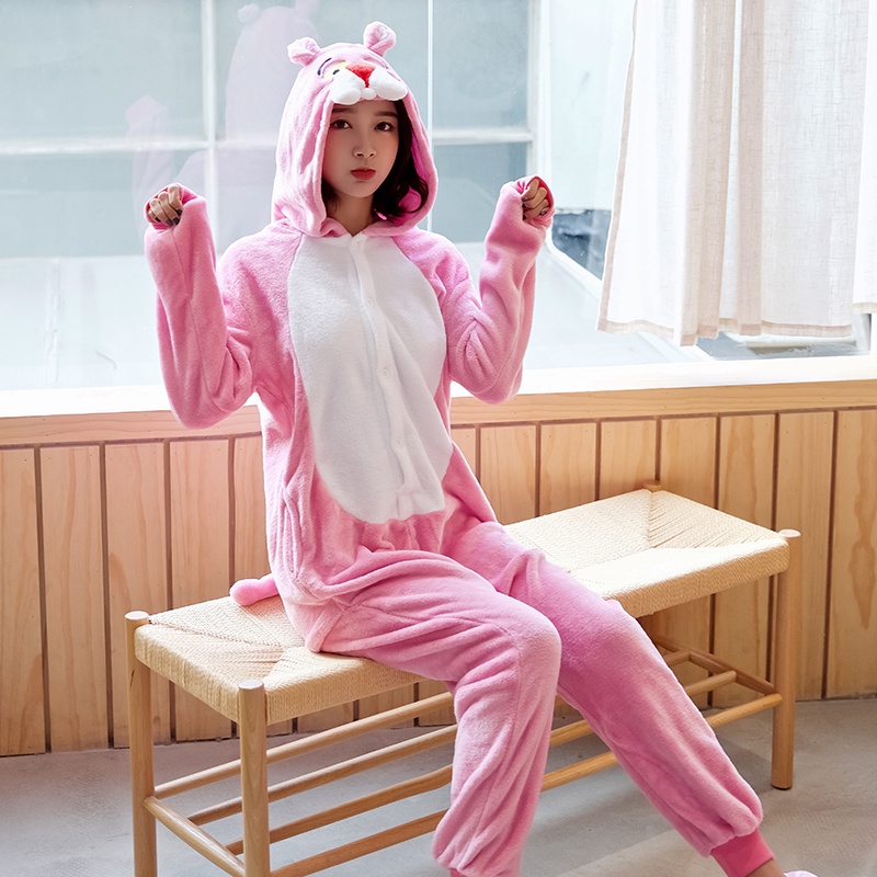 Bộ Đồ Ngủ Liền Thân Hóa Trang Nhân Vật Hoạt Hình Stitch / Gấu Trúc / Báo Hồng Kigurumi Dành Cho Nam
