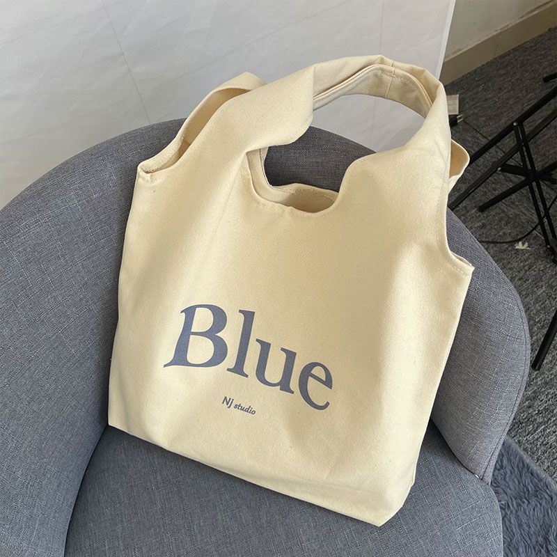 Túi Xách Canvas Cỡ Lớn In Chữ Thời Trang