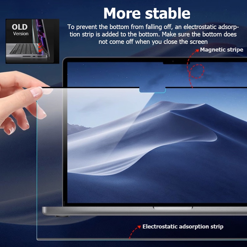 Miếng Dán Từ Tính Bảo Vệ Màn Hình Cho Macbook 2022 Air M2 New Pro 14 16 inch A2681 M1 Air 13.3 A2337 A2338 Pro 13 inch A2780 A2779