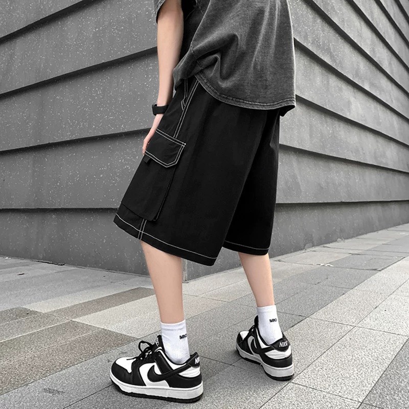 Quần đùi hộp chỉ nổi, quần short umi tàu mềm mịn không xù unisex nam nữ