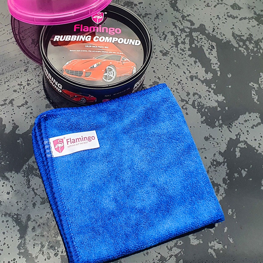 Khăn lau ô tô xe hơi, Khăn lau xe hơi đa năng loại dày, mềm mịn siêu thấm nước không xù lông Cao Cấp Flamingo30x70