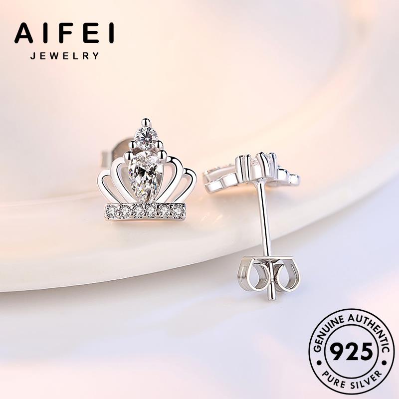AIFEI JEWELRY khuyên thời tua quốc moissanite khí bạc thật tai sức chất xỏ trang bông vành vương phụ tròn 925 hàn kiện nữ Thời kim cương miện nguyên bản E79