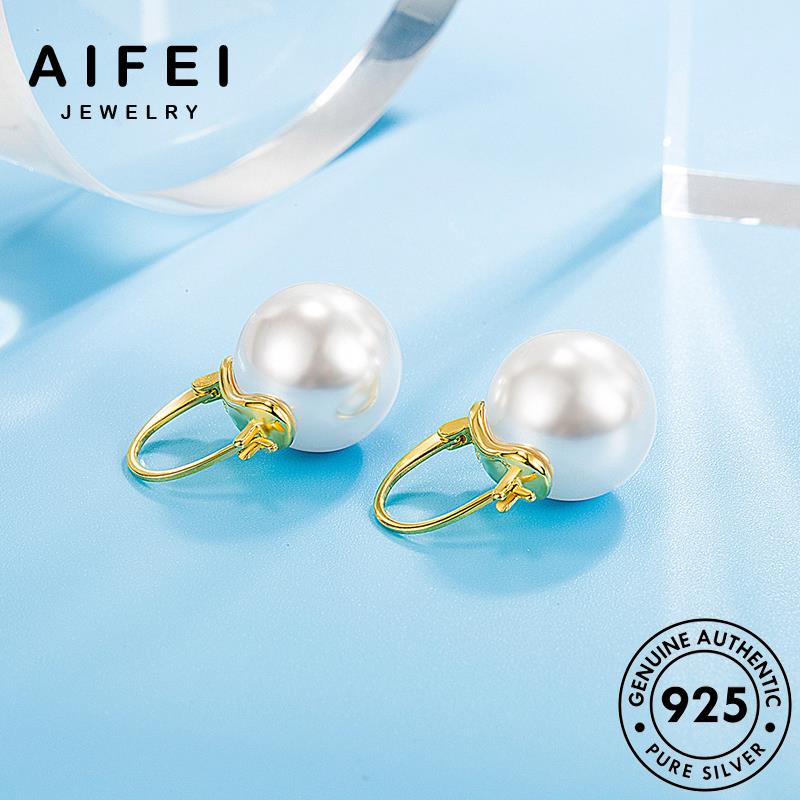 AIFEI JEWELRY vành xỏ tính 925 tình bạc nữ trai quốc ngọc bông thật khuyên trang nguyên hàn đơn bản phụ kiện tai thời Thời sức giản vàng tròn tua E690
