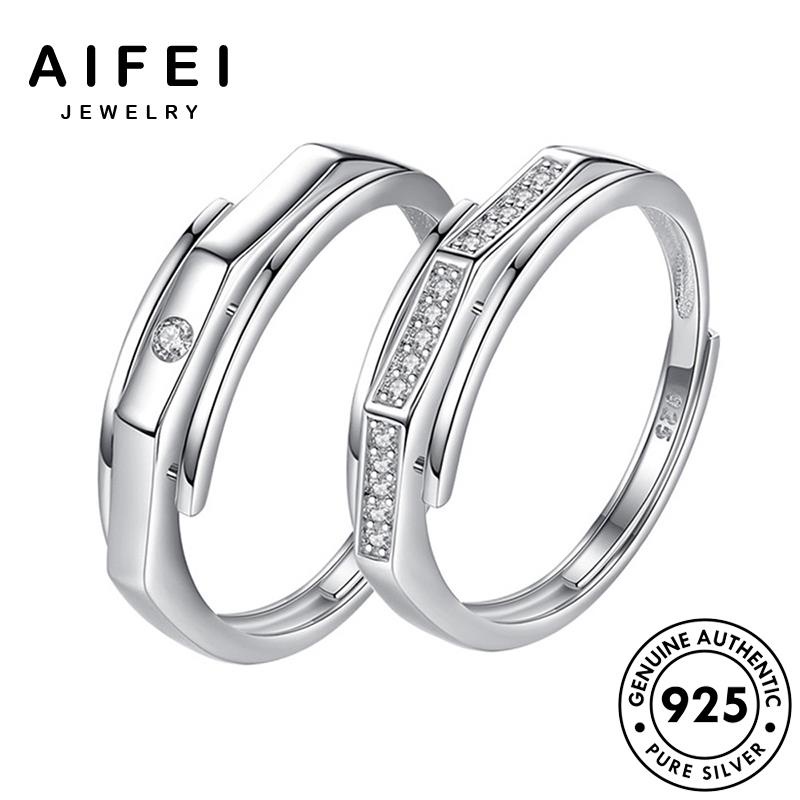 AIFEI JEWELRY trang bản 925 cương lãng thời bạc cặp thật moissanite sức đôi quốc mạn kiện nhẫn hàn nguyên phụ kim R314