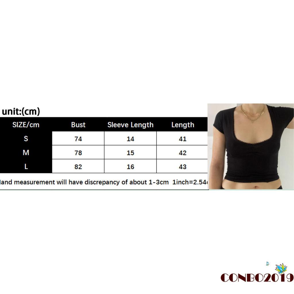 Áo Croptop Tay Ngắn Cổ Vuông Màu Đen Thời Trang Mùa Hè Cho Nữ