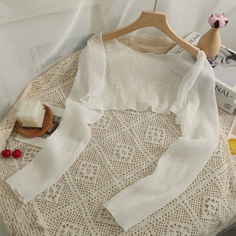 Áo Khoác Cardigan Tay Dài Chống Nắng Thiết Kế Mới Thời Trang Theo Phong Cách Pháp Cho Nữ