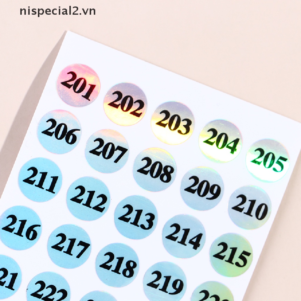 Set 1-250 Miếng Dán Đánh Dấu Số Laser Trang Trí Móng Tay