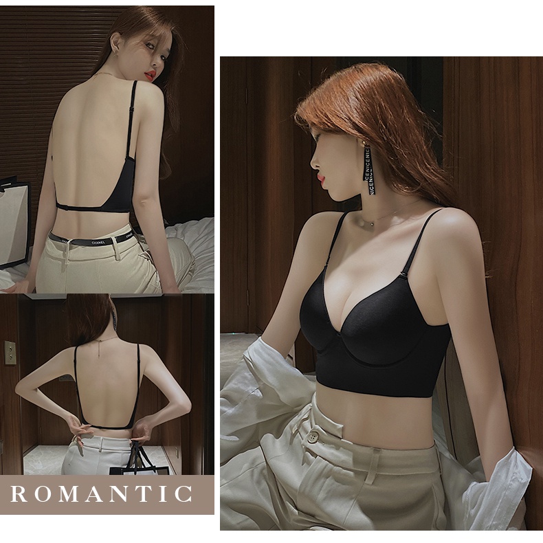 Set Áo Lót Không Đường May + Quần Lót Nâng Ngực Lưng Chữ U Quyến Rũ Cho Nữ