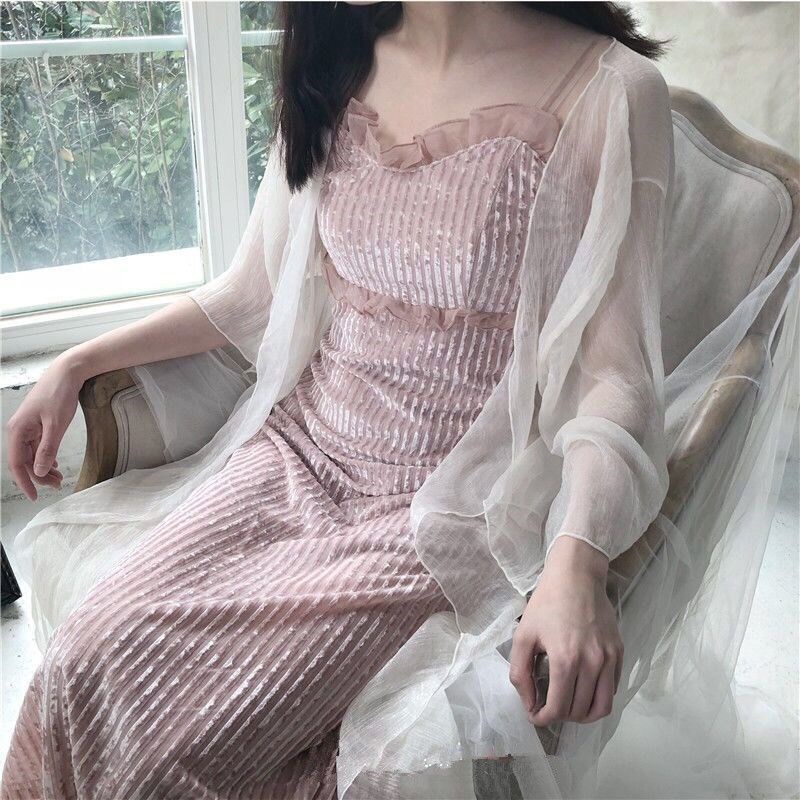 [M &amp; E] Áo Khoác Cardigan Chiffon Mỏng Nhẹ Chống Nắng Dáng Vừa Quyến Rũ Phong Cách Mới 2023 0759