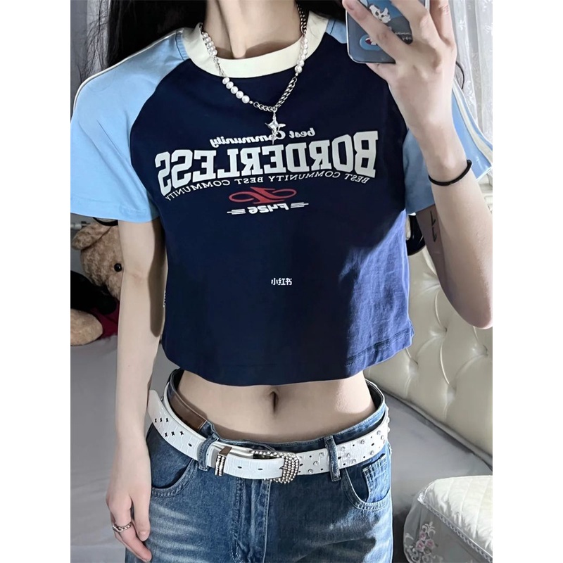 Aès áo thun nữ croptop áo phông Kiểu Hàn thoải mái bông Mẫu mới năm TXS14Z23033109