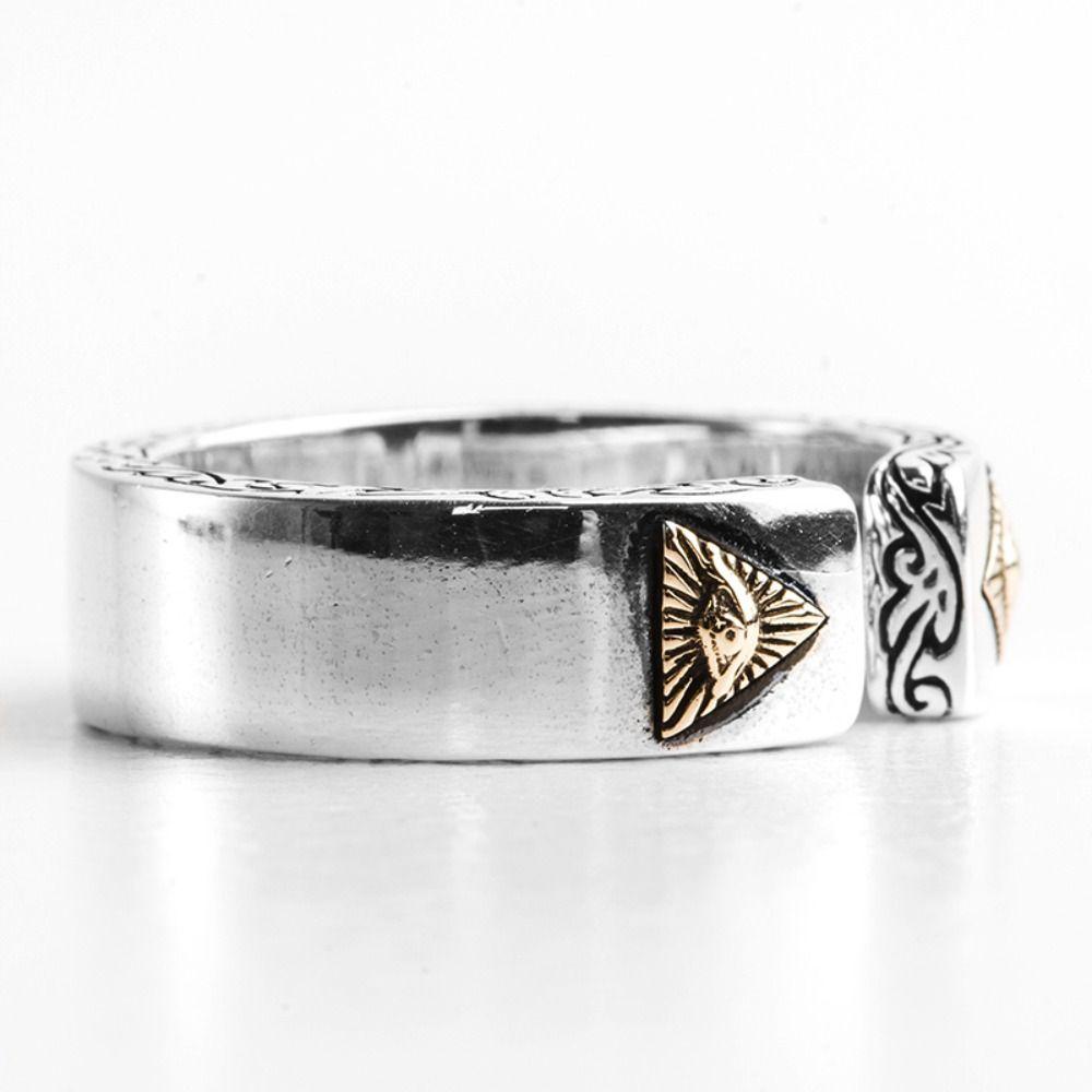 Nhẫn Nam Hợp Kim Tam Giác Thời Trang|Nhẫn Thiết Kế Độc Đáo Cá Tính Phong Cách Punk