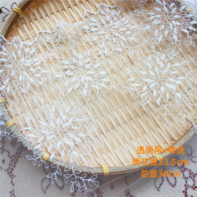 Cuộn Vải Ren Trắng Dài 30CM Dài 1 Yard Dùng Để May Đồ Thủ Công
