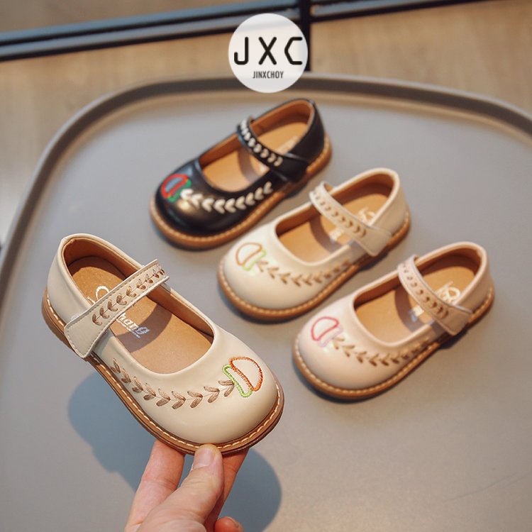 JINxCHOY Giày Đế Bằng Màu Trơn Thoải Mái Phong Cách Mới Dễ Phối Đồ Cho Trẻ Em