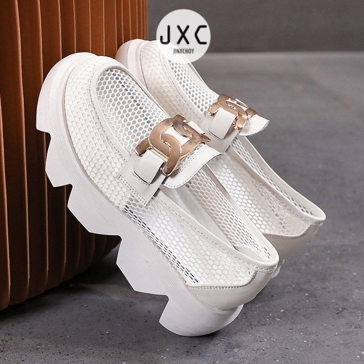 JINxCHOY Giày Cao Gót Mũi Tròn Thiết Kế Thoáng Khí Hợp Thời Trang Cho Nữ