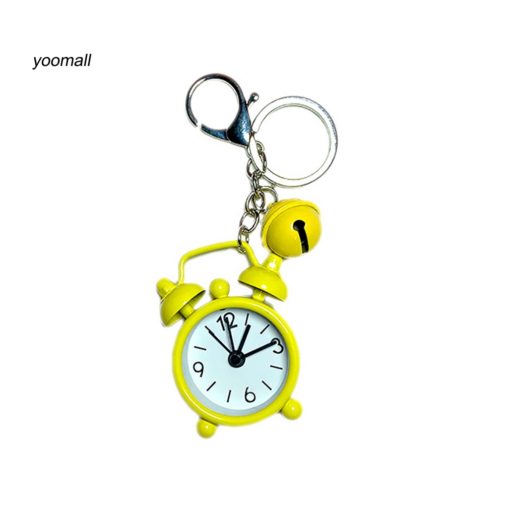 Đồng Hồ Báo Thức Mini Đa Năng Có Chuông Gió Và Móc Khóa Trang Trí Túi Xách