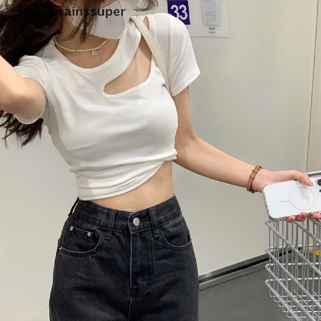 Áo Thun Ngắn Tay Cổ Tròn Màu Trơn Thời Trang Mùa Hè Cho Nữ