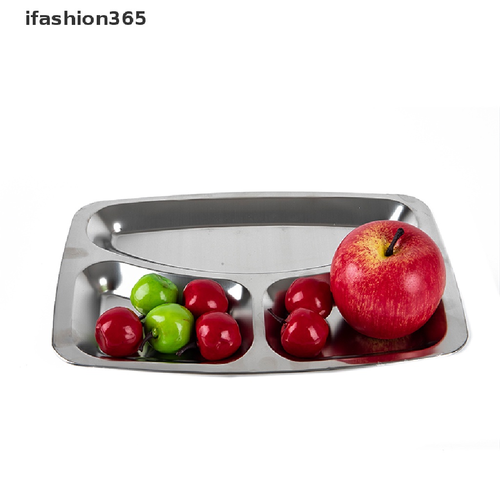 Khay Đựng Thức Ăn Chia Ngăn Bằng Thép Không Gỉ ifashion365